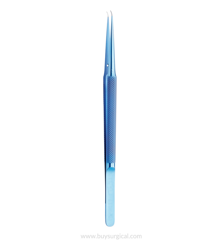 Titanium Micro Tissue Forceps, Tips Impregnated W/ Fine Tungsten Carbide Dust, Straight, 1.0 Mm Tips, Counter Balanced Handle, W/ Out Platform, 8 1/4" (21.0 Cm)